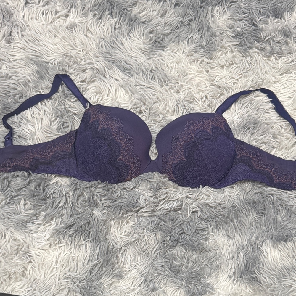 Luxurious Purple Lace Underwire Bra